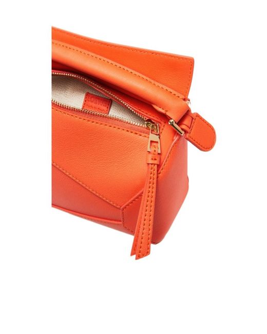 Loewe Orange Mini Puzzle Top Handle Bag