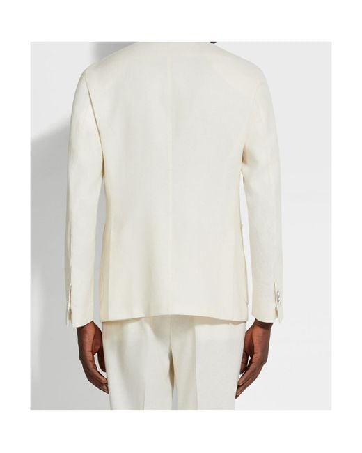 Zegna White Long-Sleeved Suit Jacket for men