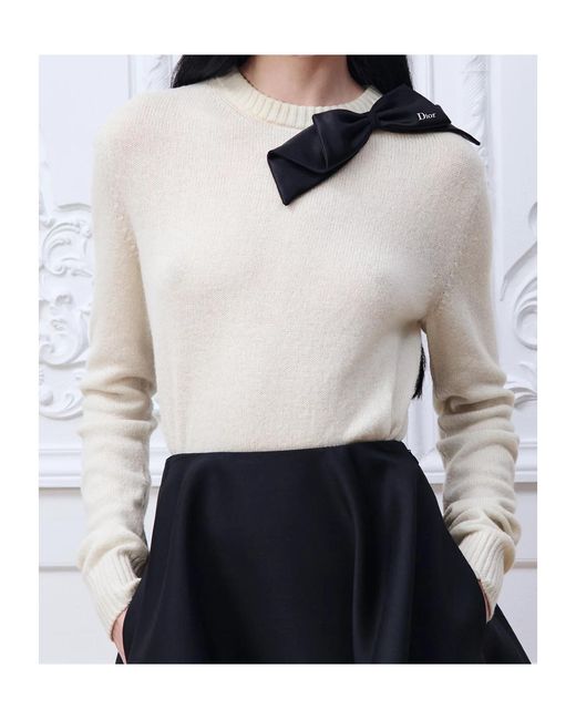 Dior White Cropped Sweater