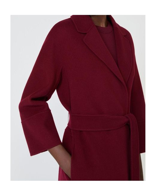 Max Mara Red S Arona Belted Coat