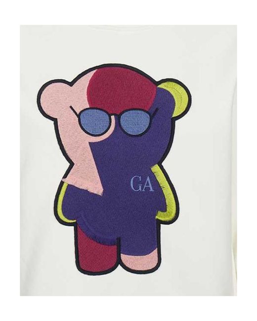 Emporio Armani White Manga Bear Long-Sleeved Sweatshirt