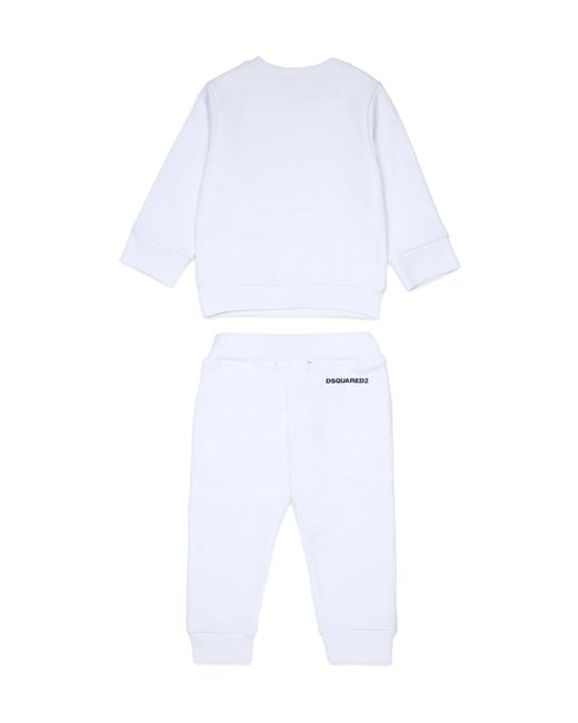 DSquared² White Logo-Print Tracksuit Set
