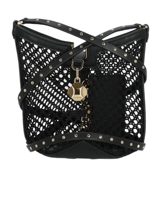 Lanvin Black Perforated Small Bucket Bag