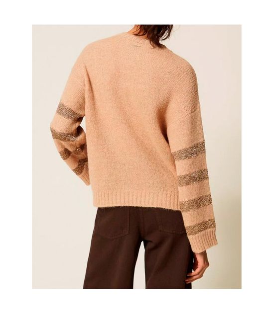 Twinset Natural Striped Blend Sweater