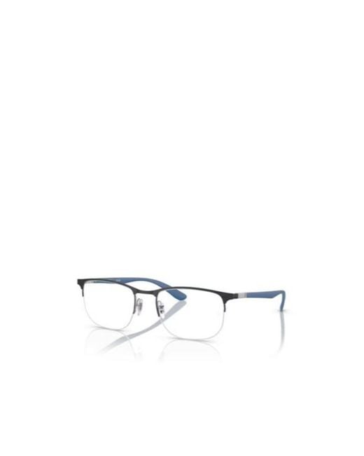 Ray-Ban White Rectangle Frame Glasses for men