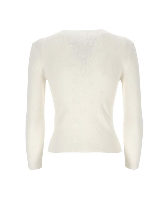 Balenciaga White Long-Sleeve Sweater