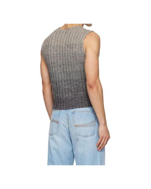 ERL Gray Wool Gradient Knitted Vest for men