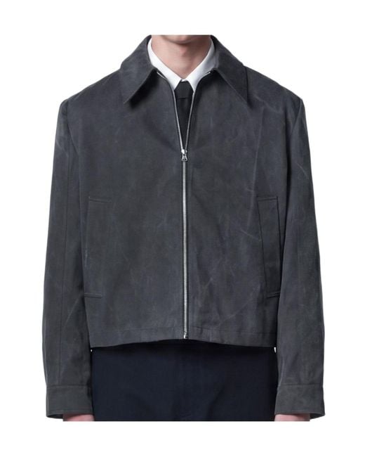 Séfr Black Collared Long-Sleeved Casual Jacket for men