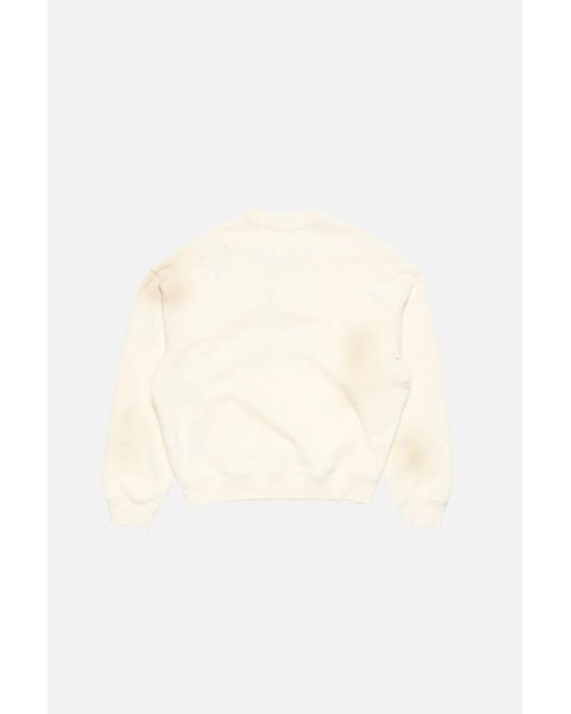 Acne White Fleece Logo Sweatshirt