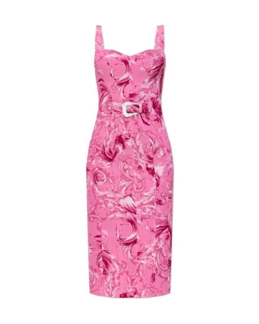 Versace Jeans Pink Patterned Dress