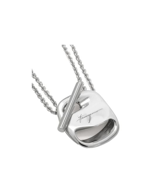 Ferragamo White Ferragamo Vara Necklace
