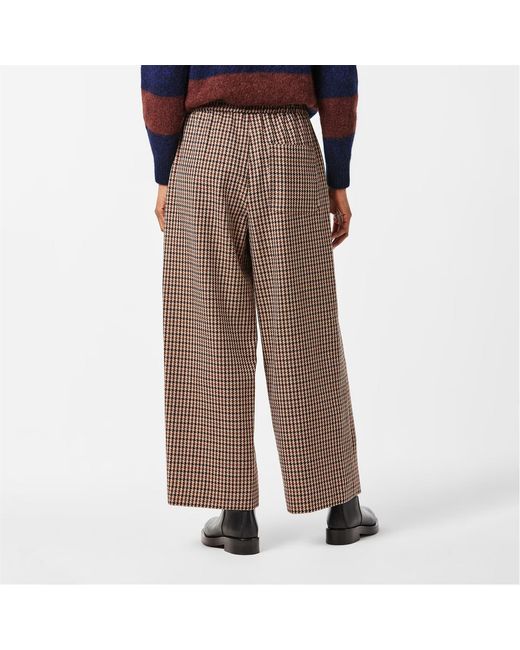 Weekend by Maxmara Brown Checked Straight-Leg Casual Pants