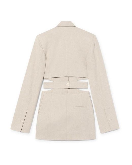 Jacquemus Natural Cut-Out Blazer Mini Dress