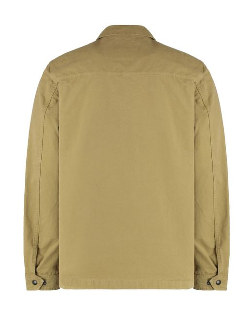 Woolrich Green Garment-Dyed Overshirt for men