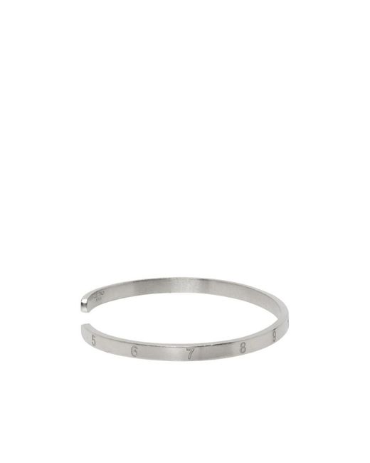 Maison Margiela White Numbers Engraved Cuff Bracelet for men