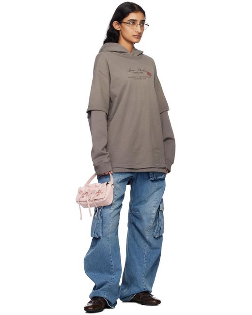 Acne Gray Double-Layered Hoodie