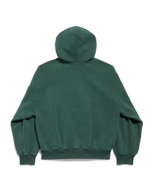 Balenciaga Green Laurel Classic Zip-Up Hoodie for men