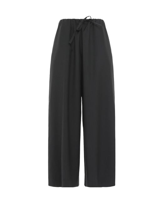 Totême Black Totême Drawstring-Waist Trousers