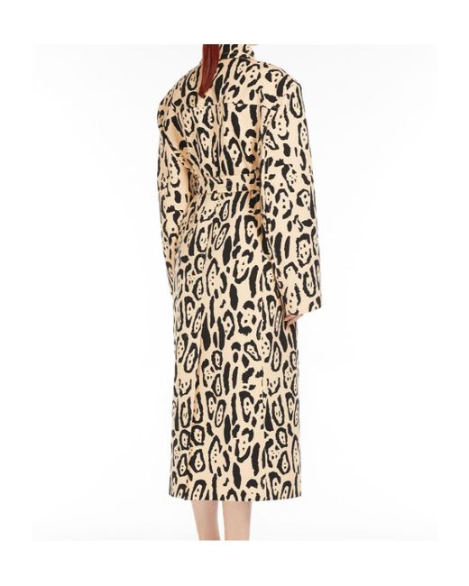 Sportmax White Grembo All-Over Patterned Trench Coat
