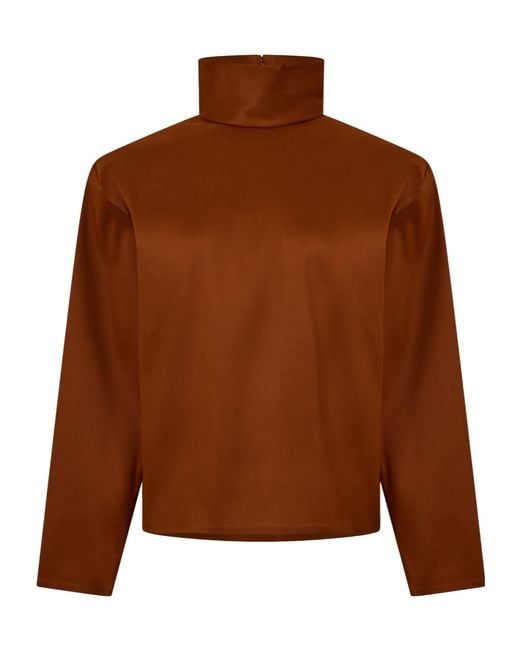 Saint Laurent Brown Solid-Color Versatile Tops