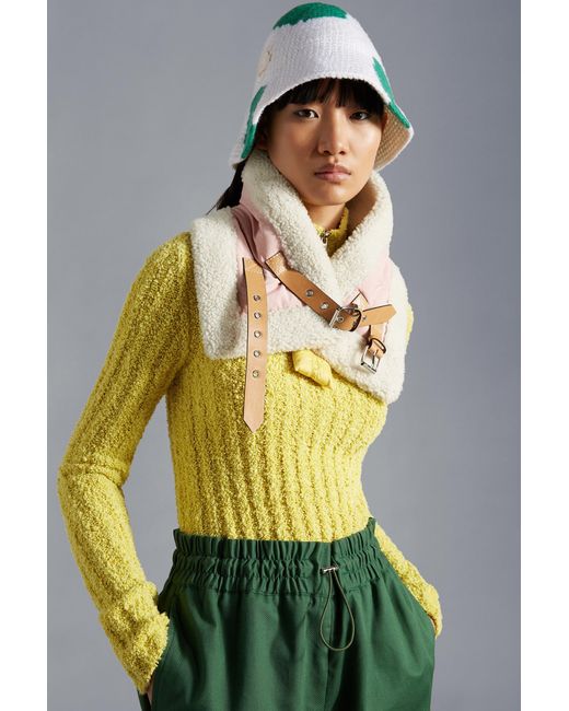Moncler Green Crochet Hat for men