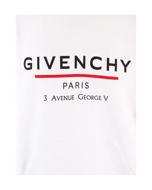Givenchy White Logo Printed Hoodie for men