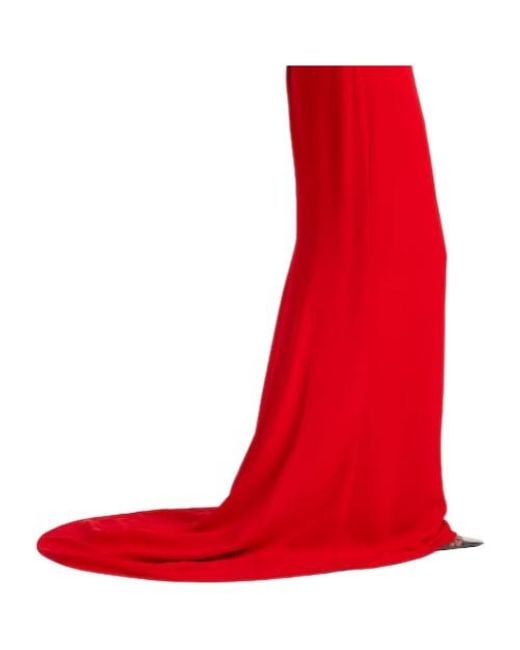 Stella McCartney Red Solid Crêpe Gown