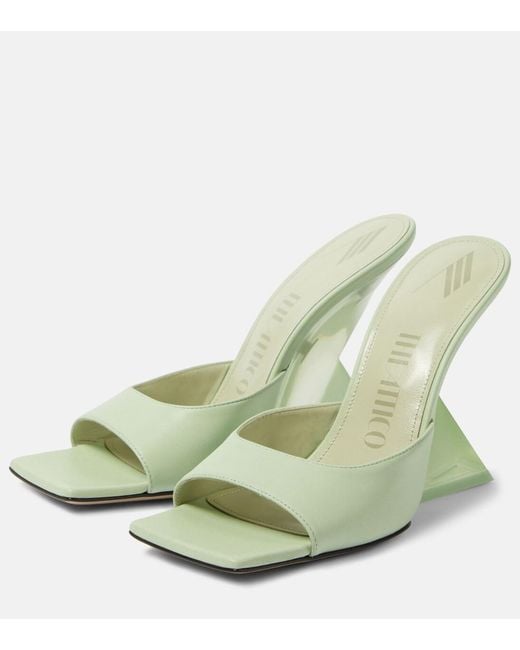 The Attico Green Cheope Leather Sandals