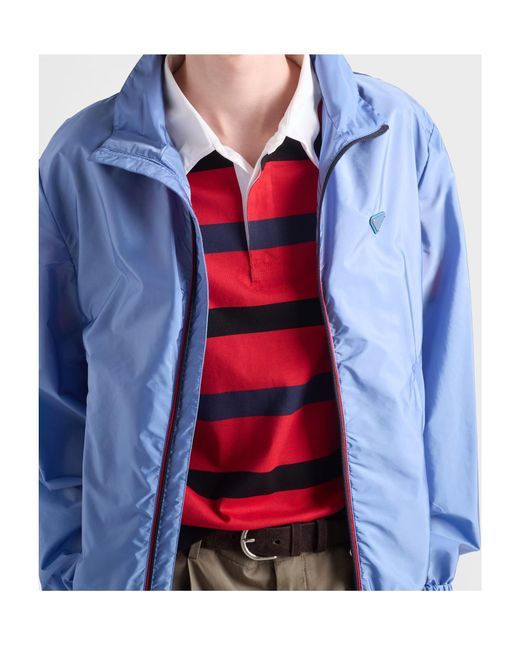 Prada Red Striped Short-Sleeve Polo Shirt for men