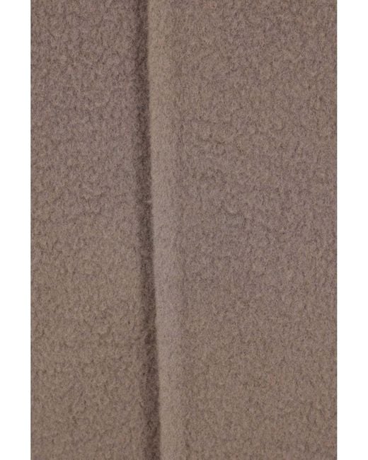 Rick Owens Brown V-Neck Long-Sleeved Coat