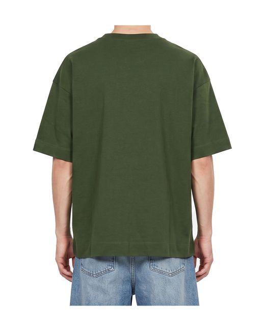 Dries Van Noten Green Crew-Neck T-Shirt for men