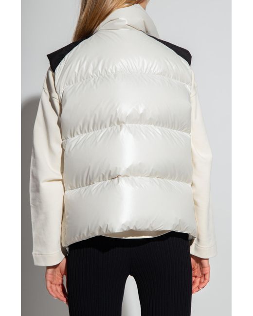 Moncler White Logo Motif Patch Detail Padded Vest