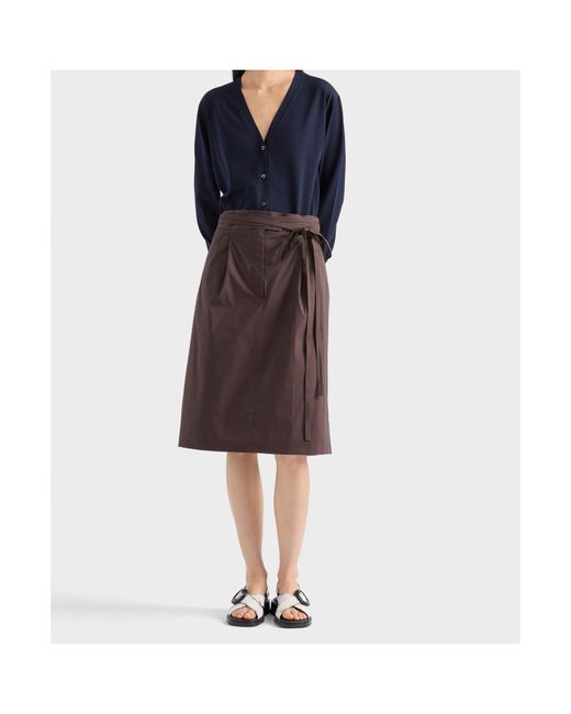 Prada Brown Stretched Poplin Skirt