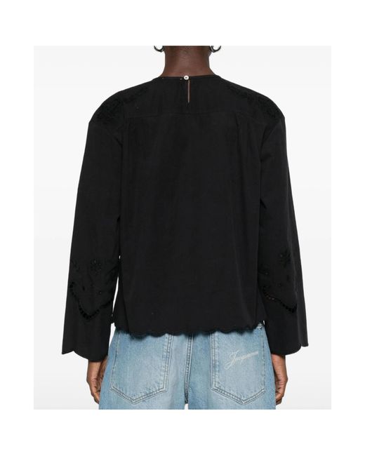 Forte_forte Black Long-Sleeved Cover-Up