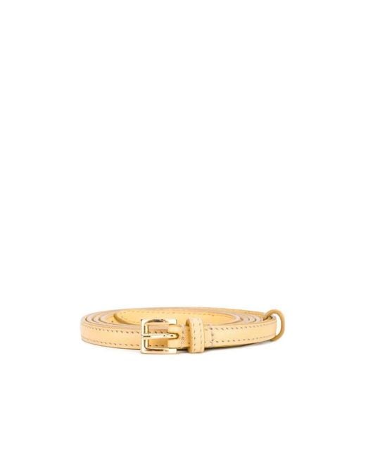 Prada Metallic Logo Dark Belt