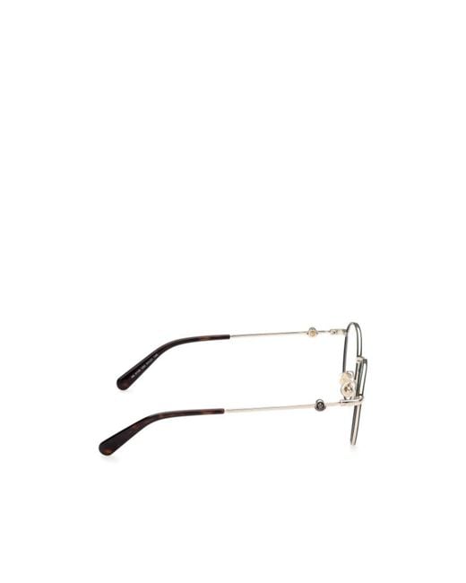 Moncler White Eyewear Round Frame Glasses for men