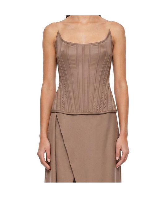 GIUSEPPE DI MORABITO Brown Strapless Boned Top