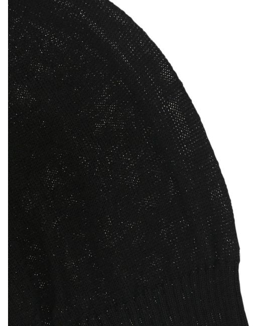 Rick Owens Black Ribbed Knit Hat for men