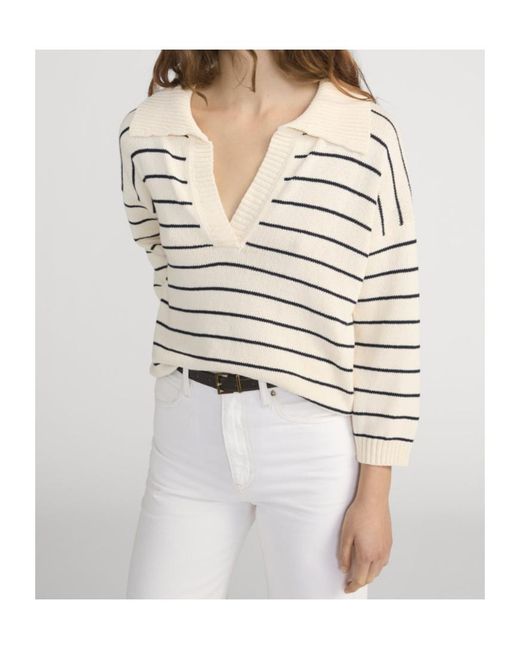 FRAME Natural The Striped Easy Pullover