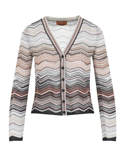 Missoni Gray V-Neck Buttoned Cardigan