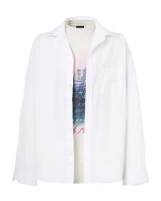 Balenciaga White Layered Cotton Jersey And Poplin Shirt for men