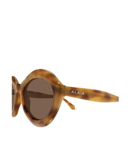 Alaïa Brown Alaïa Oval Frame Sunglasses
