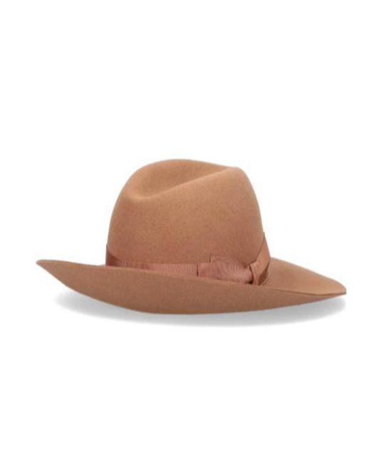 Borsalino Brown Monica Bow Detail Hat