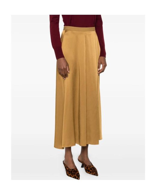 Forte_forte Natural Pleated A-Line Skirt