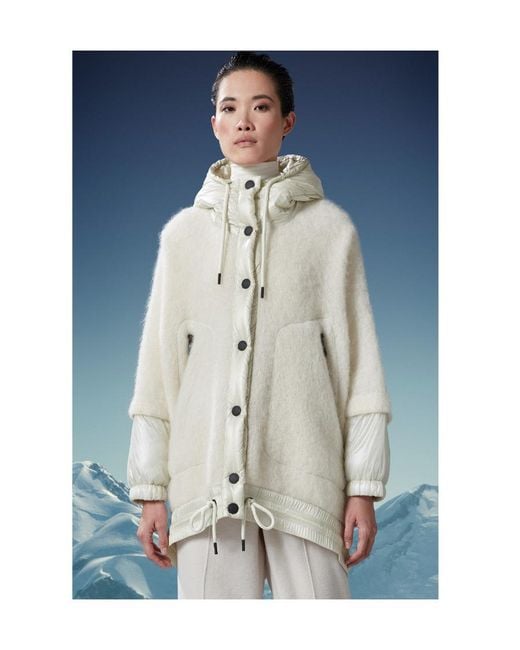 Moncler White Mohair, Wool Alpaca Cape