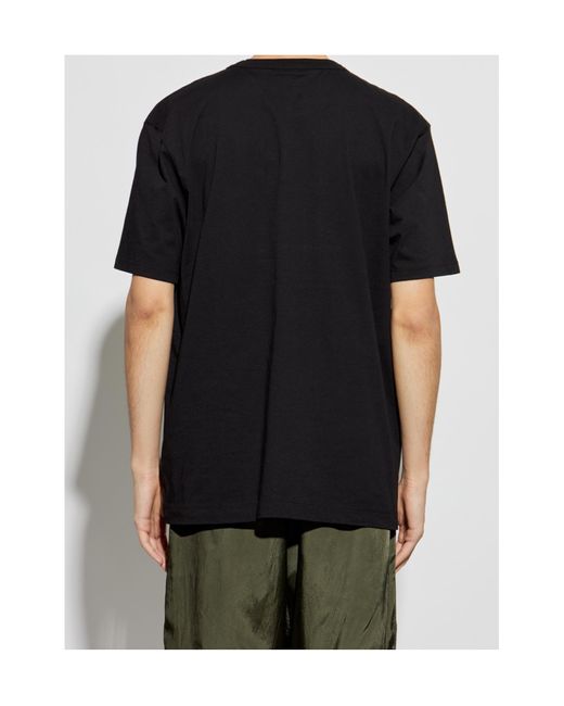 Dries Van Noten Black Graphic-Printed Crewneck T-Shirt for men
