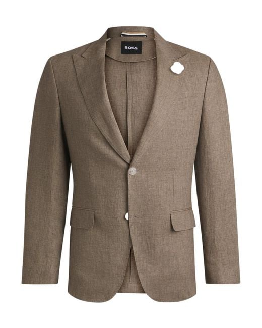 Boss Brown Canvas Blazer for men