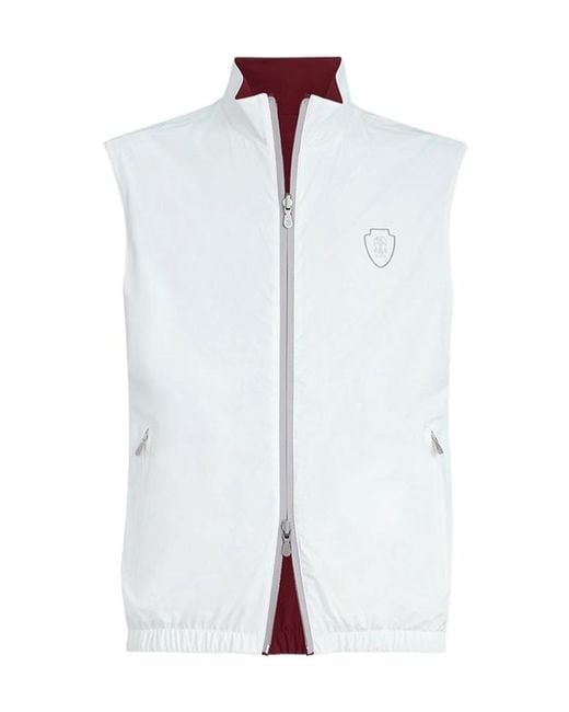 Brunello Cucinelli White Zippered Vest for men