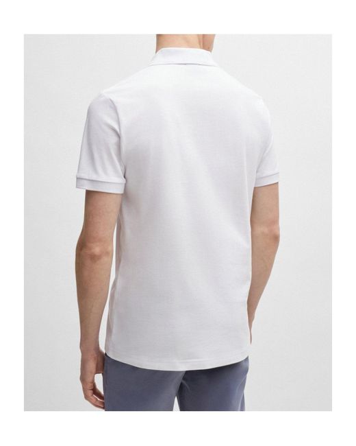 Boss Blue Boss Logo Patch Short Sleeved Polo Shirt for men