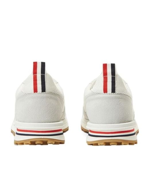 Thom Browne White Tech Runner Low-Top Sneakers for men